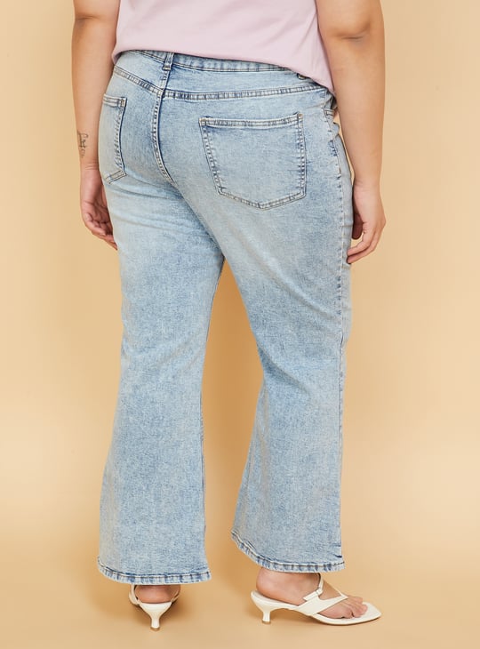 Women Washed Flared Jeans