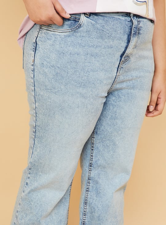 Women Washed Flared Jeans