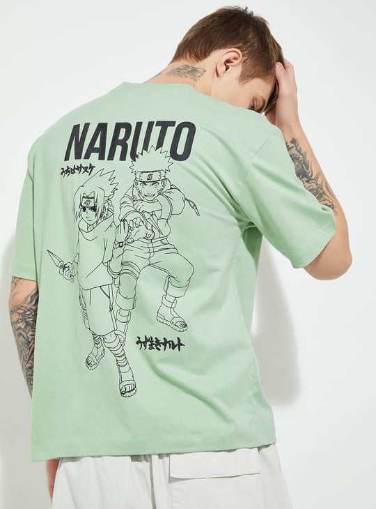 URB_N Men Naruto Printed Oversized T-shirt | T-shirts