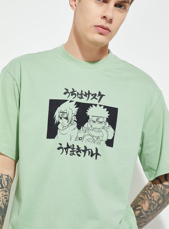 URB_N Men Naruto Printed Oversized T-shirt | T-shirts