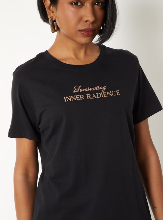 Women Typographic Print T-shirt