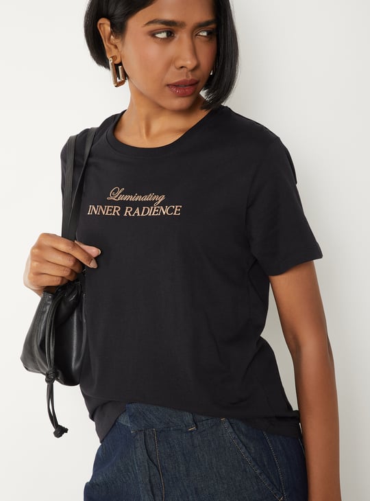 Women Typographic Print T-shirt