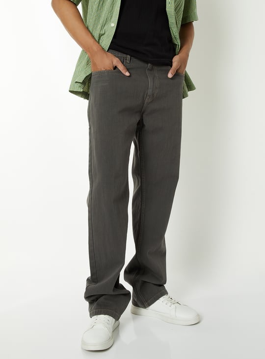 Men Washed Straight Fit Jeans