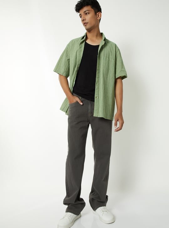 Men Washed Straight Fit Jeans