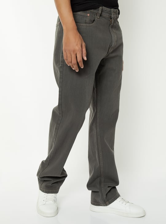 Men Washed Straight Fit Jeans