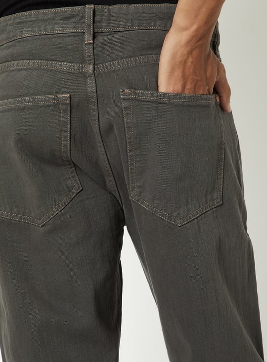 Men Washed Straight Fit Jeans