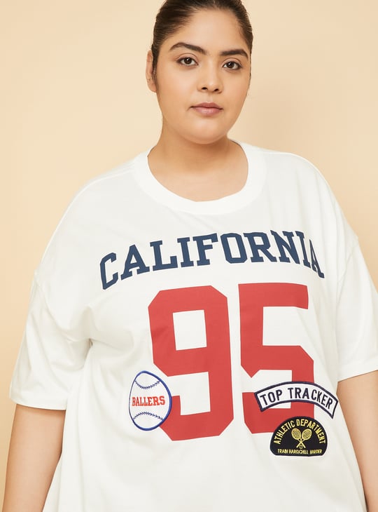 Women Printed Boxy Fit Sports T-shirt
