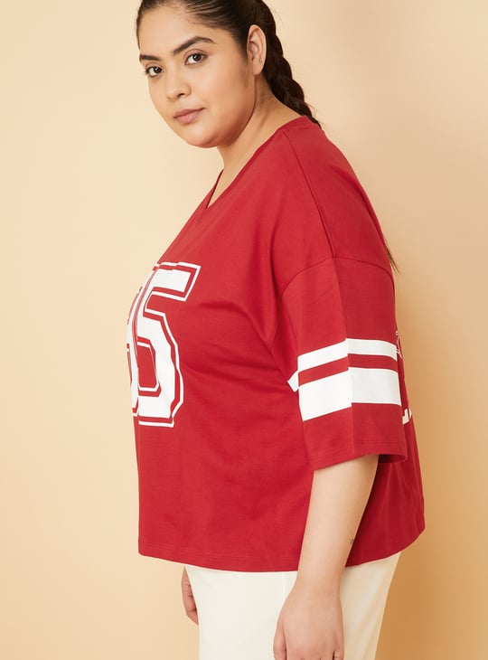 Women Printed Boxy Fit Sports T-shirt