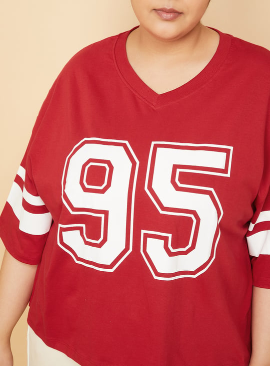 Women Printed Boxy Fit Sports T-shirt