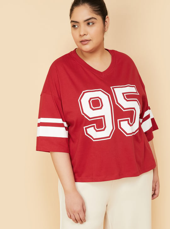 Women Printed Boxy Fit Sports T-shirt