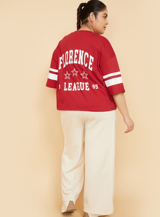 Women Printed Boxy Fit Sports T-shirt