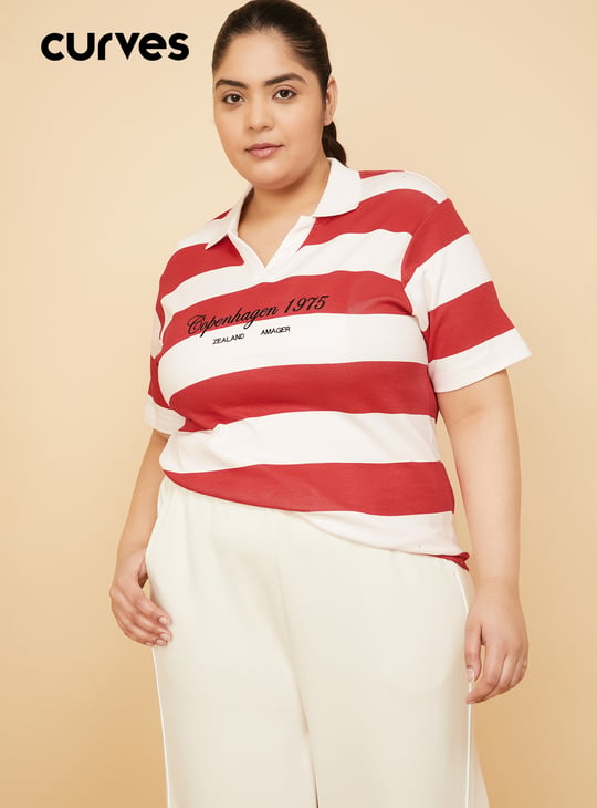Women Striped Athleisure T-shirt