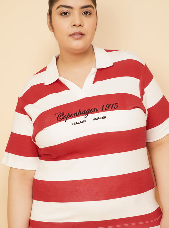 Women Striped Athleisure T-shirt