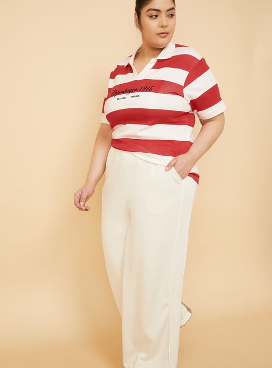 Women Striped Athleisure T-shirt