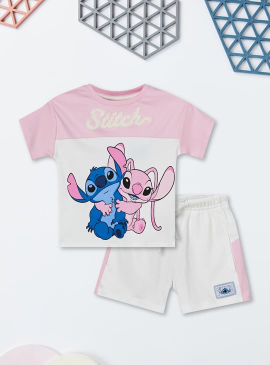 Girls Lilo & Stitch Printed Shorts Set