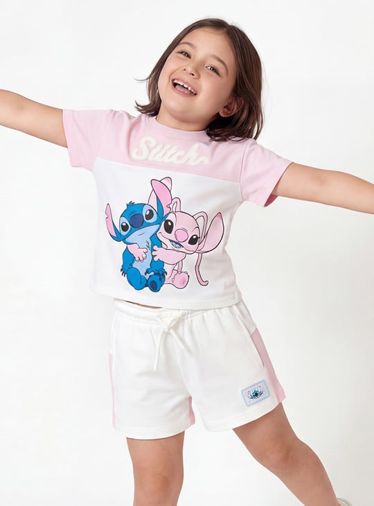 Girls Lilo & Stitch Printed Shorts Set