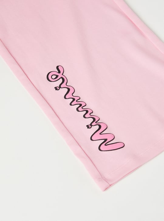Girls Minnie Mouse Print T-shirt and Track Pants Set