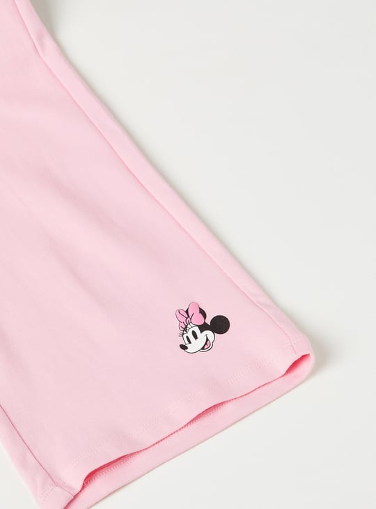 Girls Minnie Mouse Print T-shirt and Track Pants Set