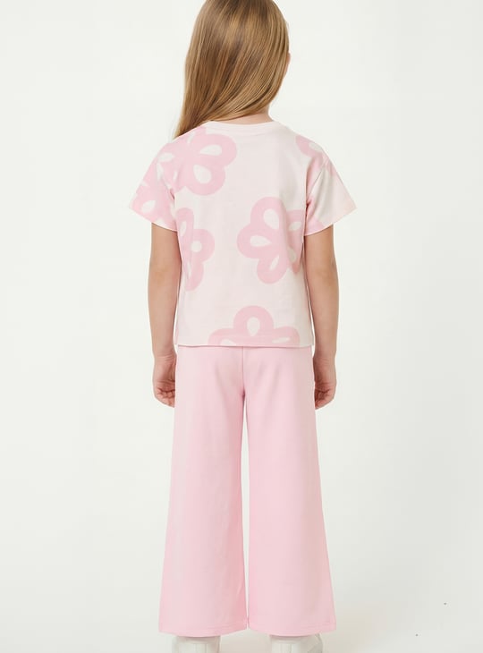 Girls Minnie Mouse Print T-shirt and Track Pants Set