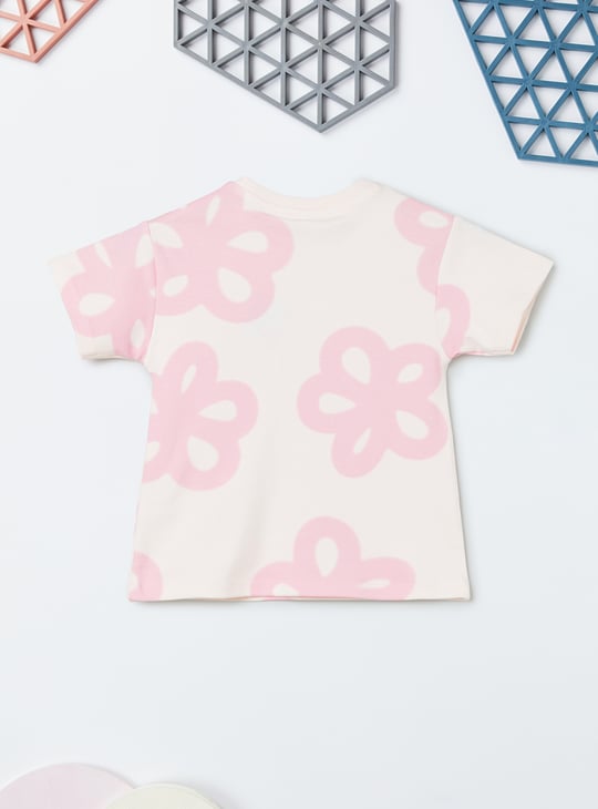 Girls Minnie Mouse Print T-shirt and Track Pants Set