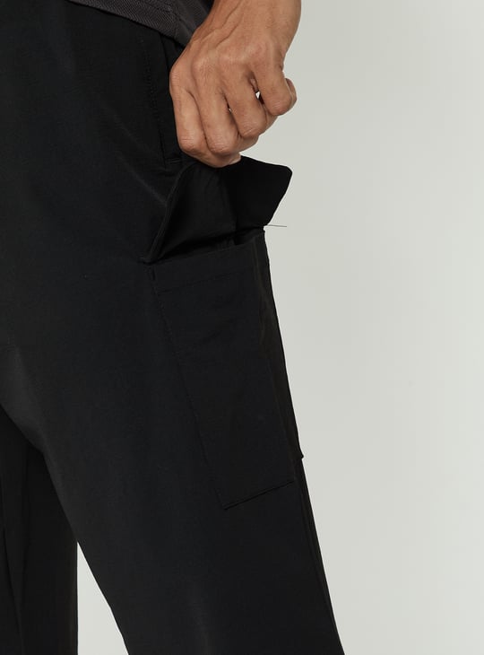 Men Solid Cargo Track Pants