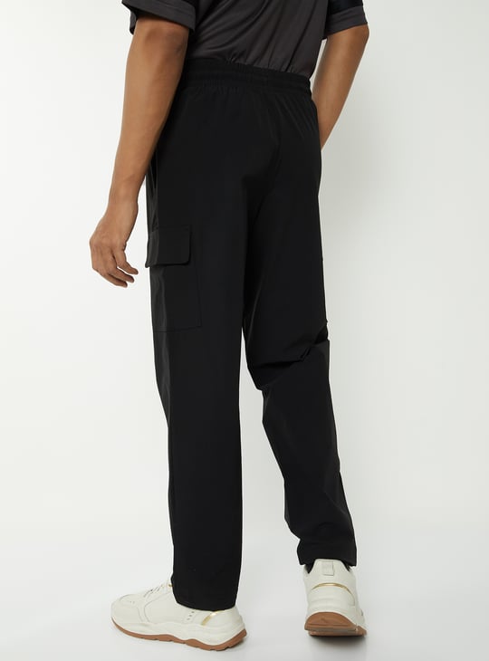 Men Solid Cargo Track Pants