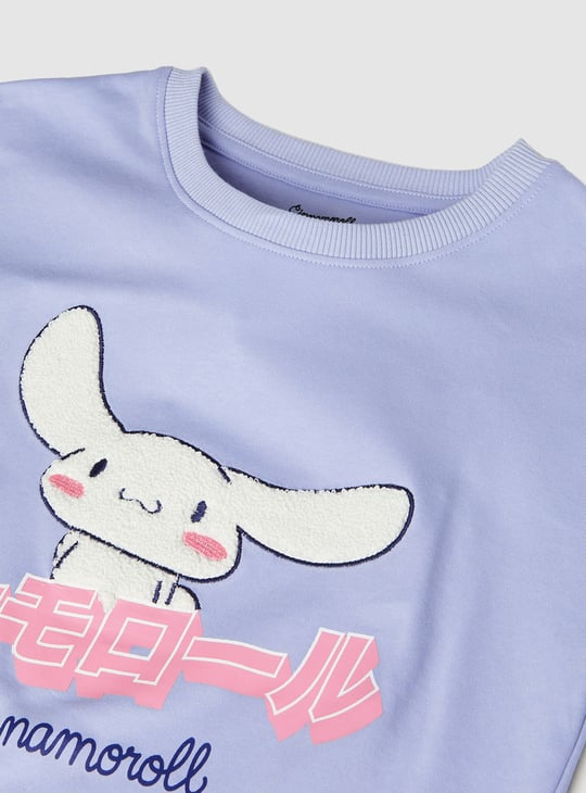 Girls Chennille Embroidered Print T-shirt