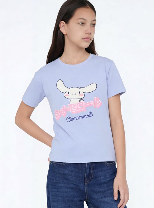 Girls Chennille Embroidered Print T-shirt