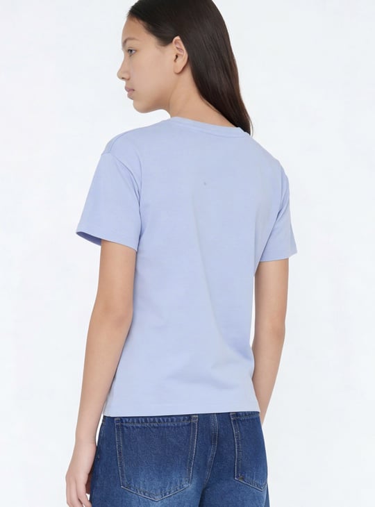 Girls Chennille Embroidered Print T-shirt