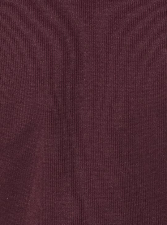 Women Solid Ribbed Polo T-shirt