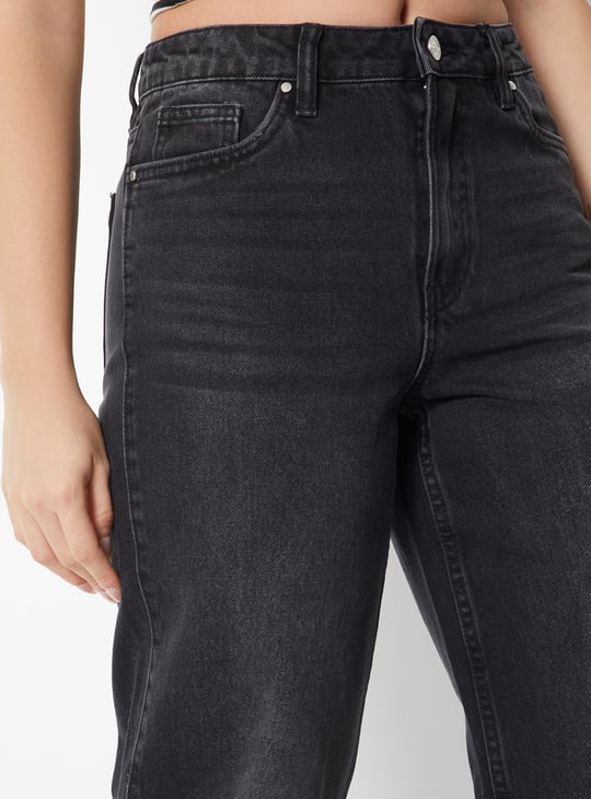 Women Washed Wide-Leg Jeans