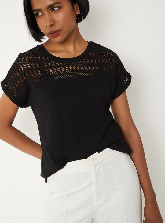 トップス ANDMARY Lil lace knit tops ANDMARY】Lil lace knit tops