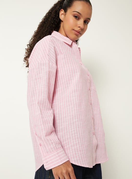 Women Striped Oversized Shirt