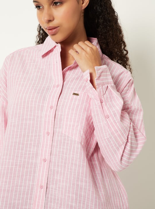 Women Striped Oversized Shirt