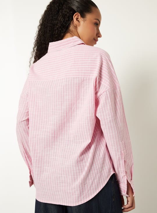 Women Striped Oversized Shirt