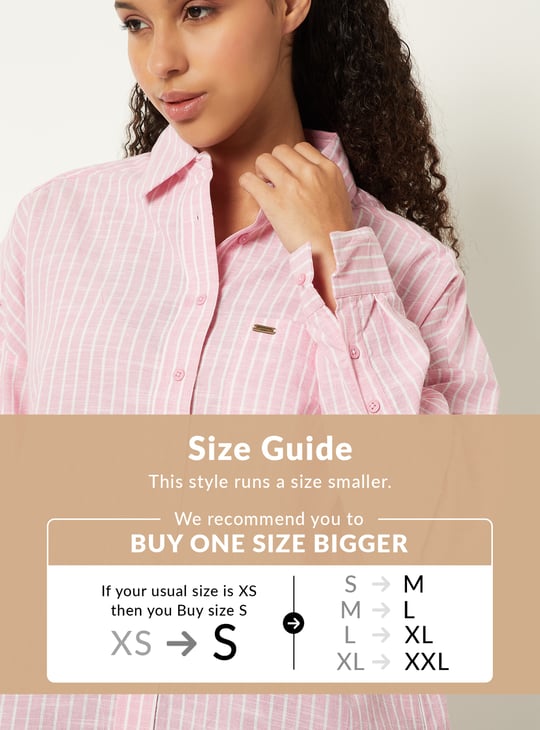 Women Striped Oversized Shirt