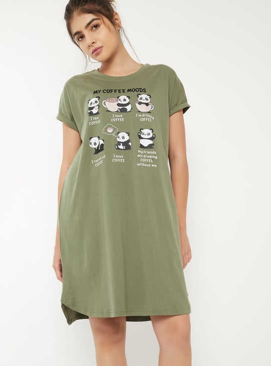 Women Graphic Printed Nightdress