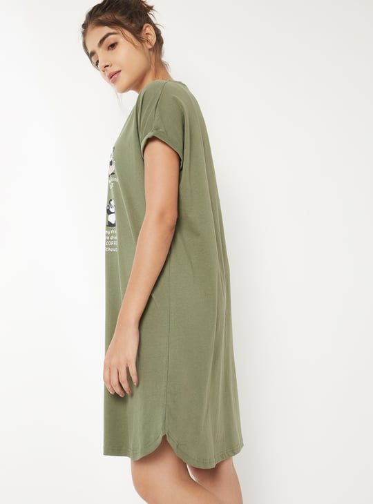 Women Graphic Printed Nightdress