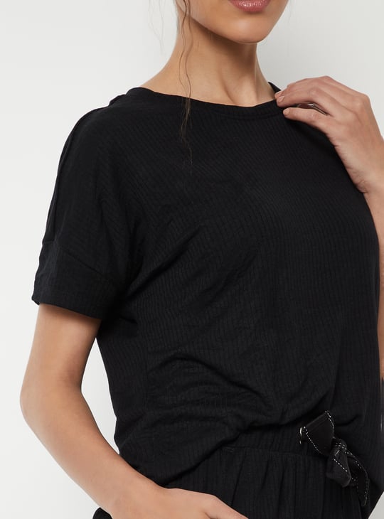 Women Ribbed PJ Set
