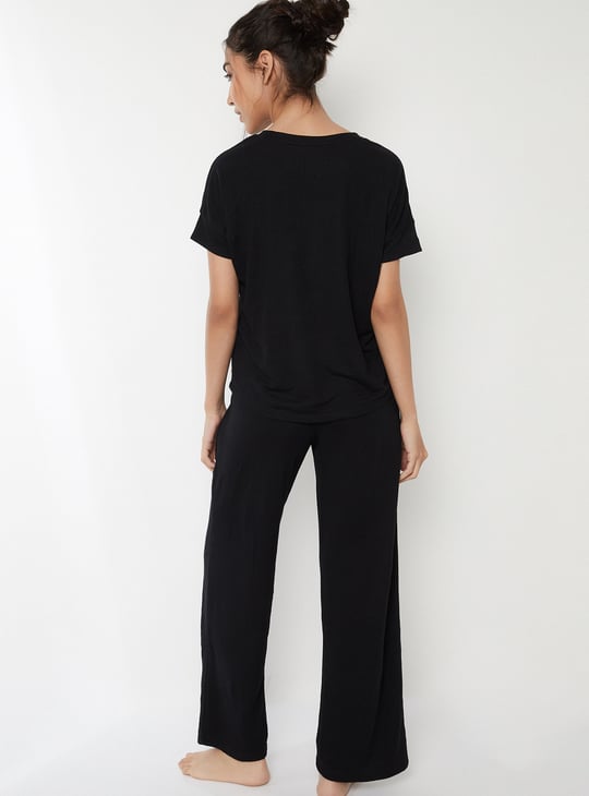Women Ribbed PJ Set