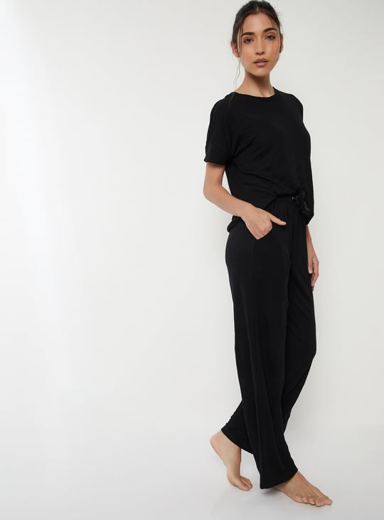 Women Ribbed PJ Set