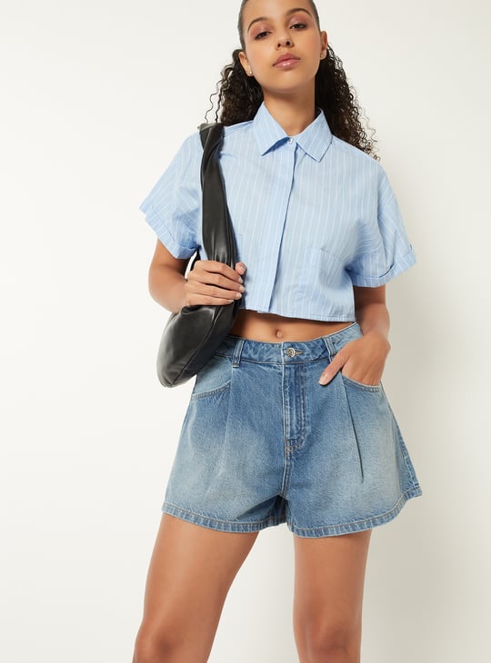 Women Washed Denim Shorts