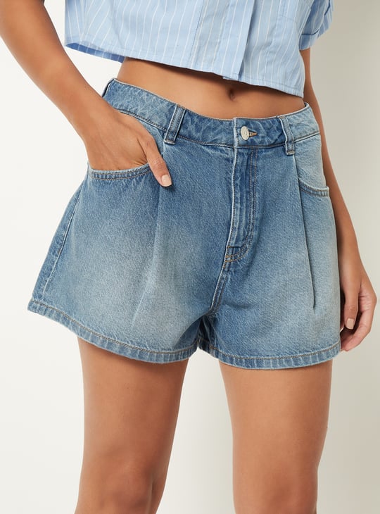 Women Washed Denim Shorts