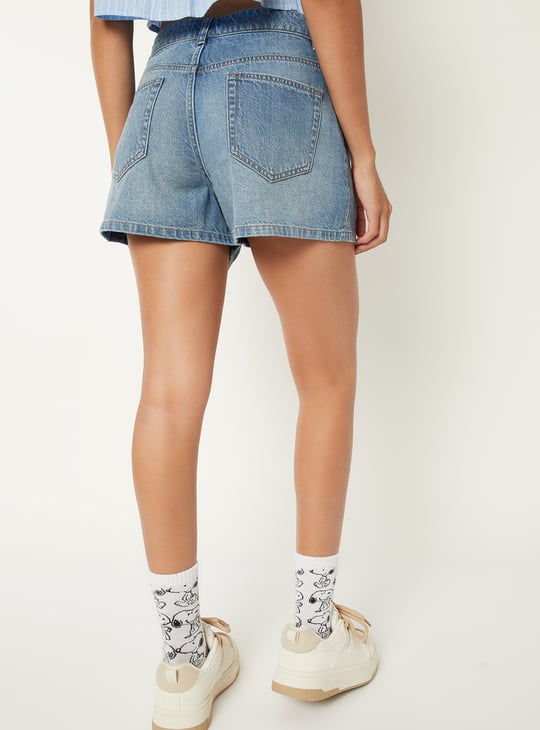 Women Washed Denim Shorts