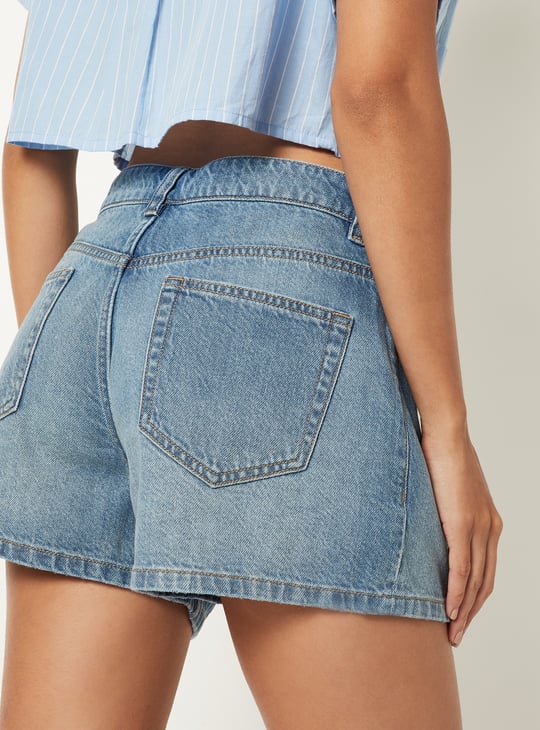 Women Washed Denim Shorts