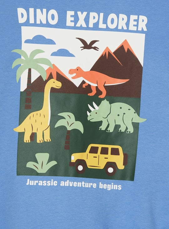 Boys Dino Explorer Printed T-shirt