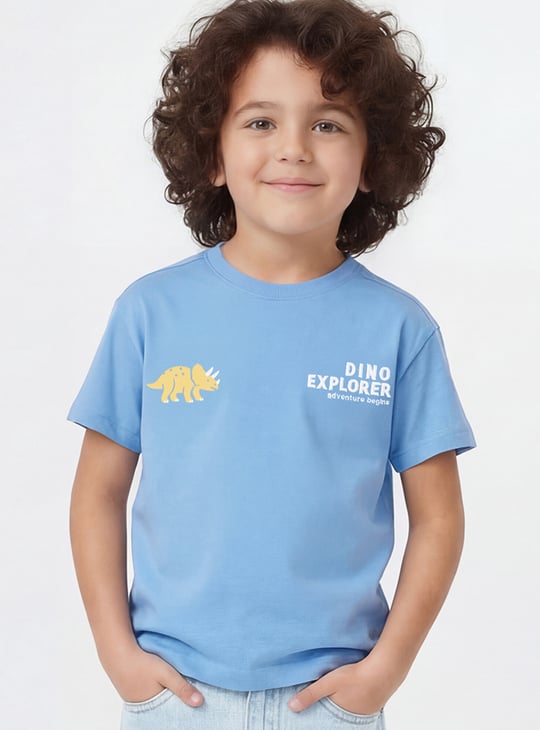 Boys Dino Explorer Printed T-shirt