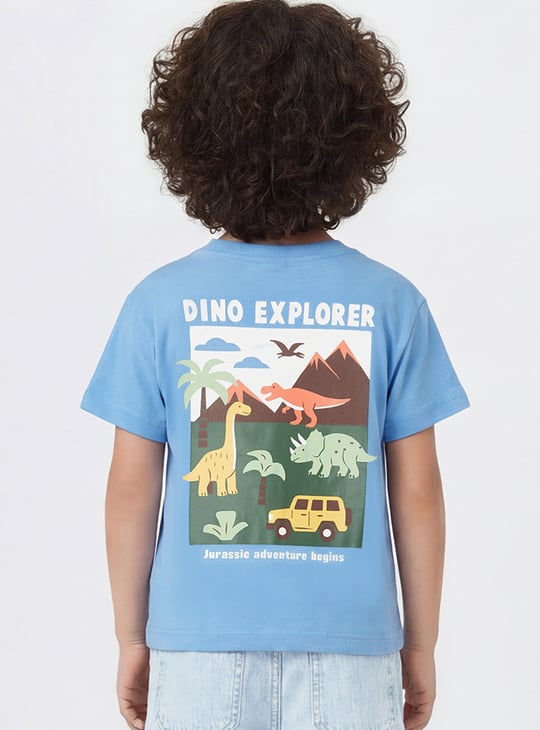 Boys Dino Explorer Printed T-shirt