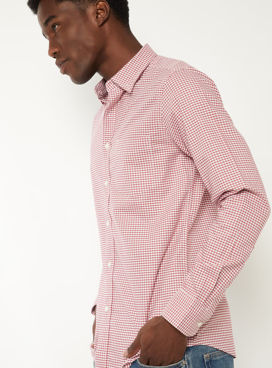 Men Checked Slim Fit Shirt