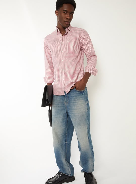 Men Checked Slim Fit Shirt